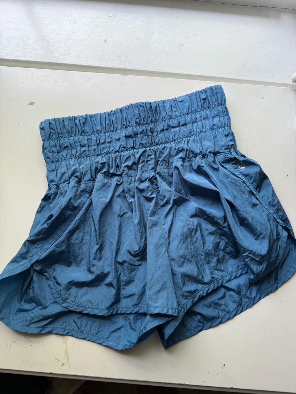 FP Movement by Free People Blue High-Waist Smocked Shorts